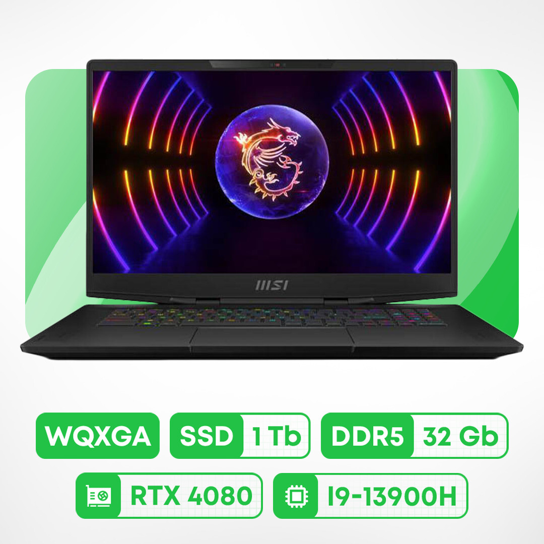 Игровой ноутбук MSI Stealth 17 Studio 17.3'', 32ГБ/1ТБ, i9-13900H, RTX 4080, черный, английская клавиатура
Игровой ноутбук MSI Stealth 17 Studio 17.3'', 32ГБ/1ТБ, i9-13900H, RTX 4080, черный, английская клавиатура