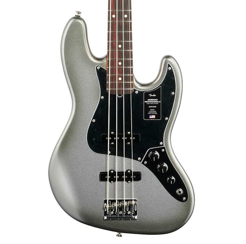 Fender American Pro II Jazz Bass, накладка на гриф из палисандра (с футляром), Mercury
Fender American Pro II Jazz Bass, накладка на гриф из палисандра (с футляром), Mercury