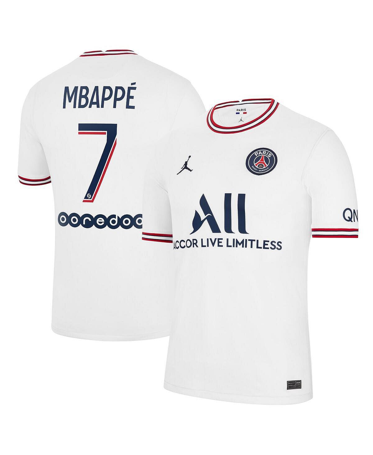 Мужская марка kylian mbappe white paris saint-germain 2021/22 четвертая копия джерси Jordan, белый
Мужская марка kylian mbappe white paris saint-germain 2021/22 четвертая копия джерси Jordan, белый