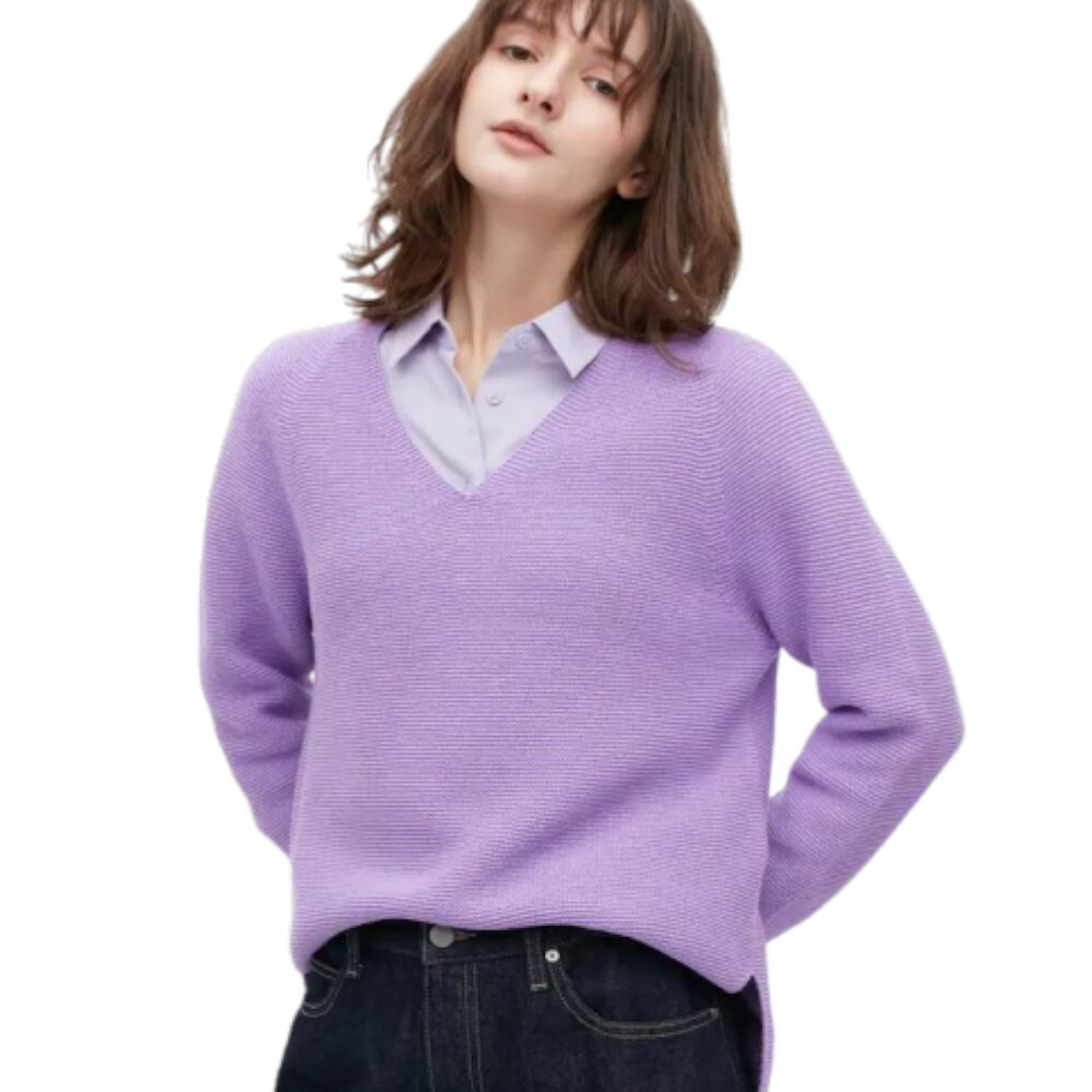Джемпер вязаный бесшовный из хлопка с v-образным вырезом Uniqlo 3d Knit Seamless Cotton Blend V Neck, фиолетовый
Джемпер вязаный бесшовный из хлопка с v-образным вырезом Uniqlo 3d Knit Seamless Cotton Blend V Neck, фиолетовый