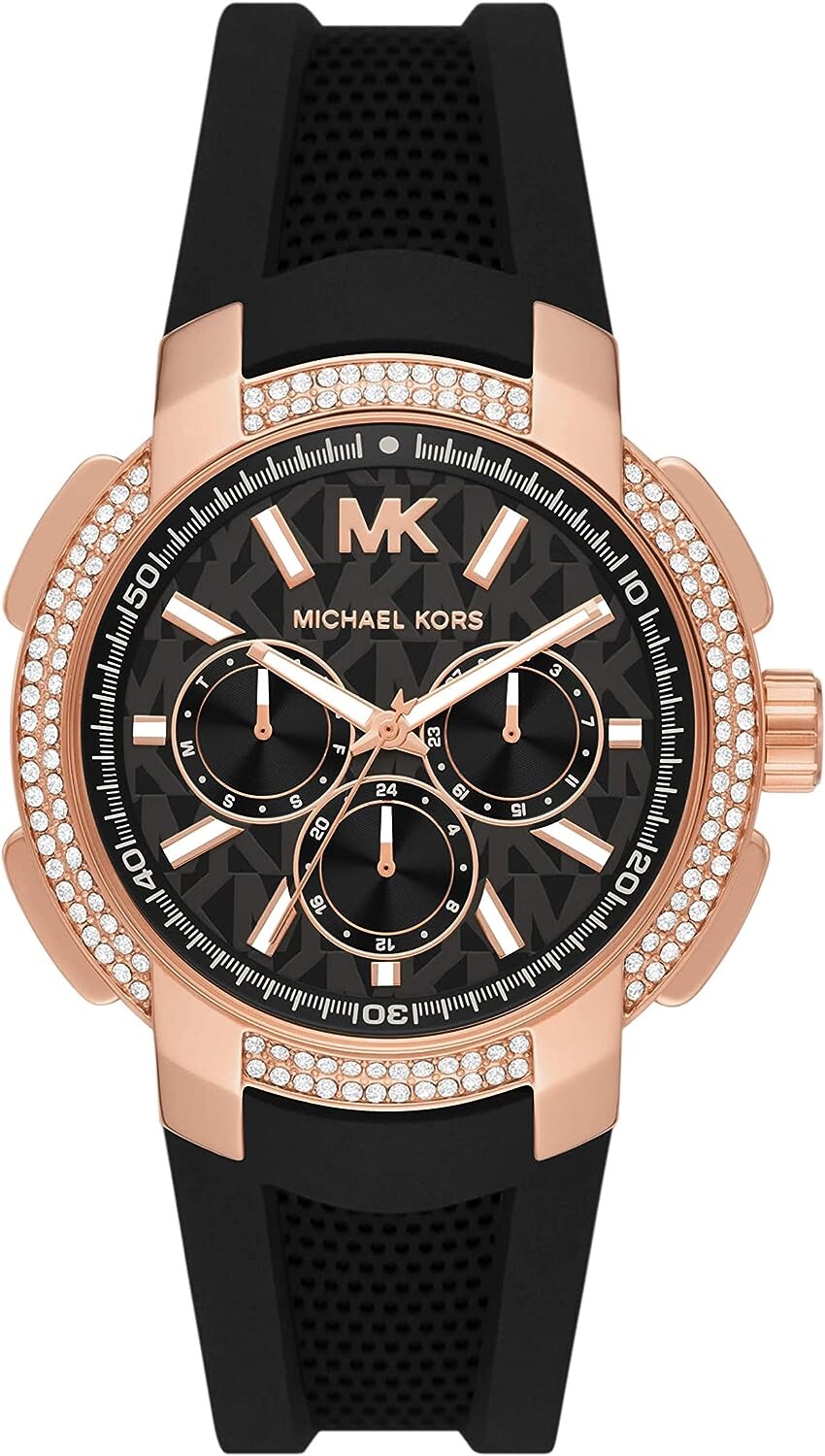 Часы наручные Michael Kors Oversized Sydney Pavé Rose Gold-Tone and Silicone, черный
Часы наручные Michael Kors Oversized Sydney Pavé Rose Gold-Tone and Silicone, черный