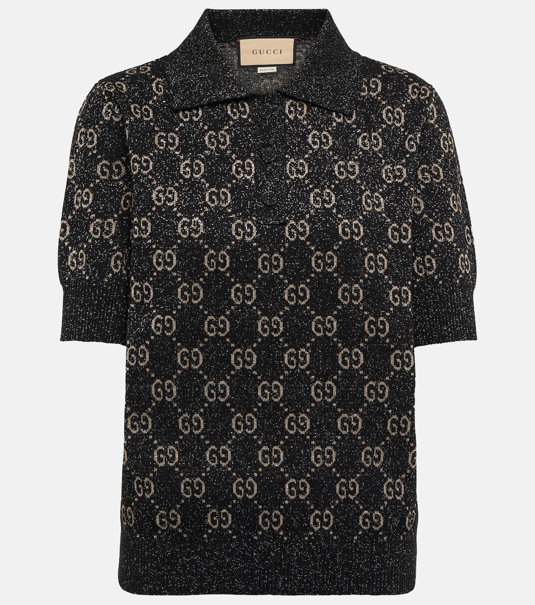 Рубашка поло жаккардовой вязки с эффектом металлик и узором GG GUCCI, разноцветный
Рубашка поло жаккардовой вязки с эффектом металлик и узором GG GUCCI, разноцветный