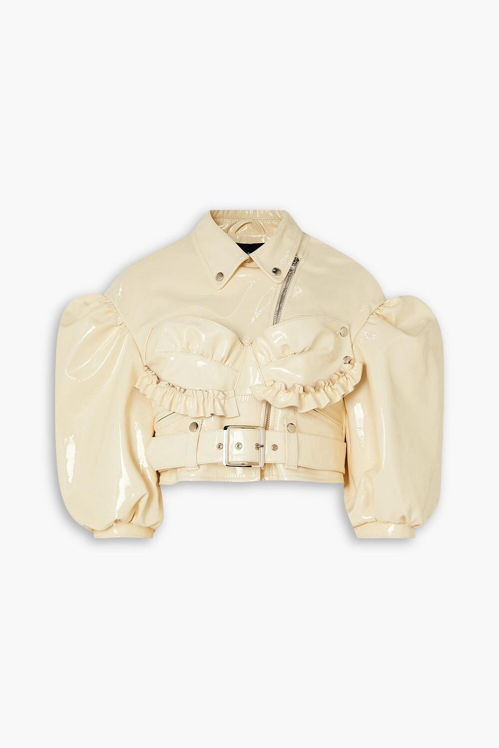 Байкерская куртка из лакированной кожи с оборками SIMONE ROCHA, слоновая кость
Байкерская куртка из лакированной кожи с оборками SIMONE ROCHA, слоновая кость