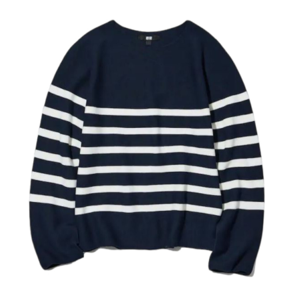 Джемпер вязаный бесшовный в полоску с круглым вырезом Uniqlo 3d knit seamless cotton striped crew neck, темно-синий
Джемпер вязаный бесшовный в полоску с круглым вырезом Uniqlo 3d knit seamless cotton striped crew neck, темно-синий