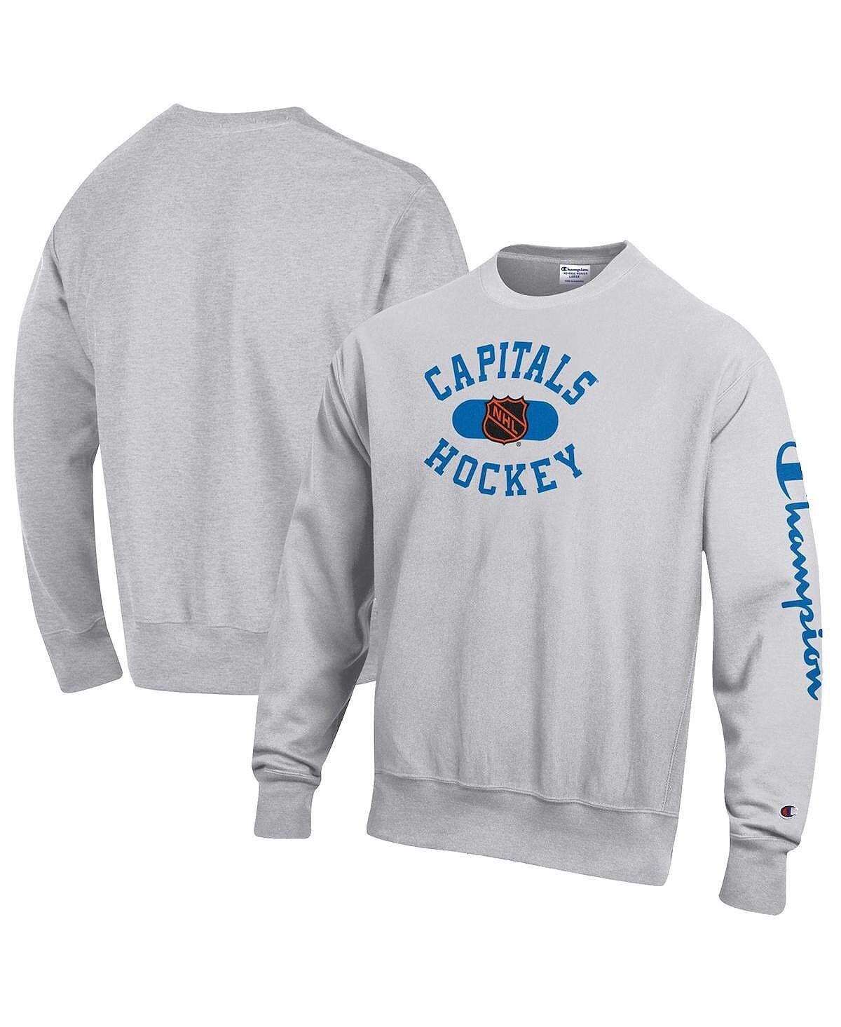 Мужская серая меланжевая толстовка washington capitals с обратным переплетением пуловера Champion, мульти
Мужская серая меланжевая толстовка washington capitals с обратным переплетением пуловера Champion, мульти