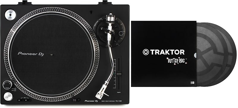 Комплект проигрывателей Pioneer DJ PLX-500 с прямым приводом и ковриками Traktor Butter от Native Instruments Коврики для диджеев с логотипом Traktor
Комплект проигрывателей Pioneer DJ PLX-500 с прямым приводом и ковриками Traktor Butter от Native Instruments Коврики для диджеев с логотипом Traktor