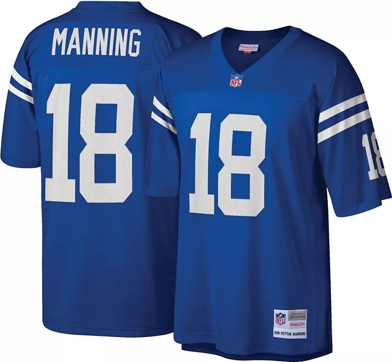 Мужская футболка Mitchell & Ness Indianapolis Colts Peyton Manning # 18 1998 года.
Мужская футболка Mitchell & Ness Indianapolis Colts Peyton Manning # 18 1998 года.