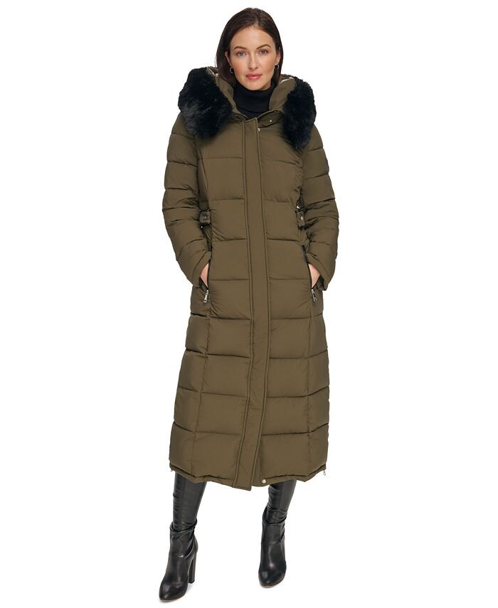 Женское длинное пуховик с отделкой из искусственного меха и капюшоном DKNY, зеленый
Женское длинное пуховик с отделкой из искусственного меха и капюшоном DKNY, зеленый