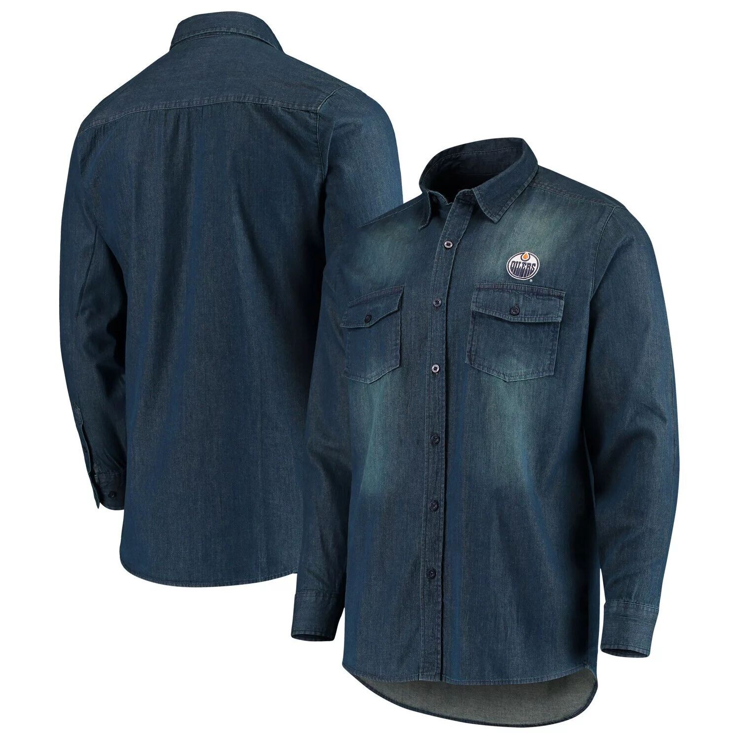 Мужская рубашка на пуговицах с длинным рукавом Antigua Denim Edmonton Oilers Outlook
Мужская рубашка на пуговицах с длинным рукавом Antigua Denim Edmonton Oilers Outlook