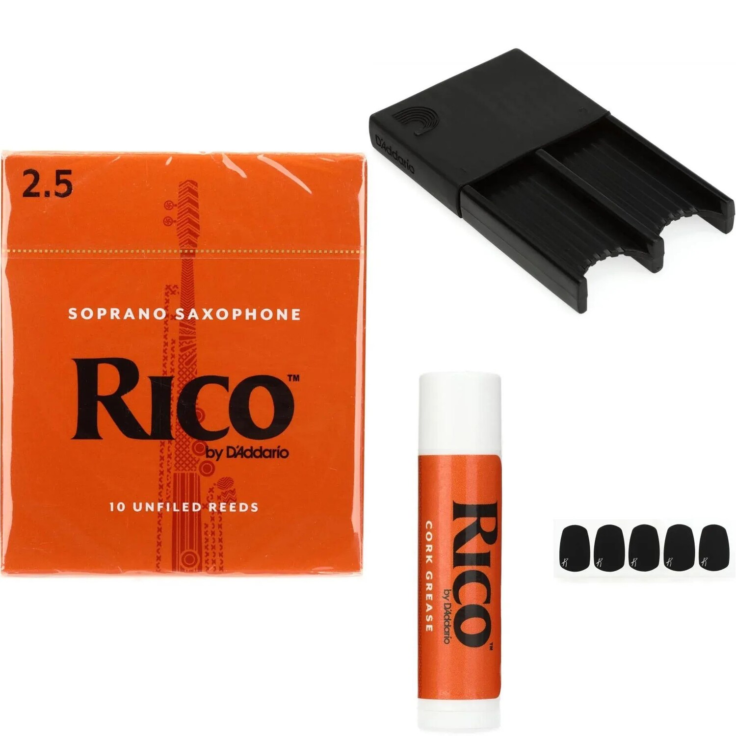 D'Addario RIA1025 — Набор аксессуаров для тростей для саксофона Rico Soprano — 2,5 (10 шт.)
D'Addario RIA1025 — Набор аксессуаров для тростей для саксофона Rico Soprano — 2,5 (10 шт.)