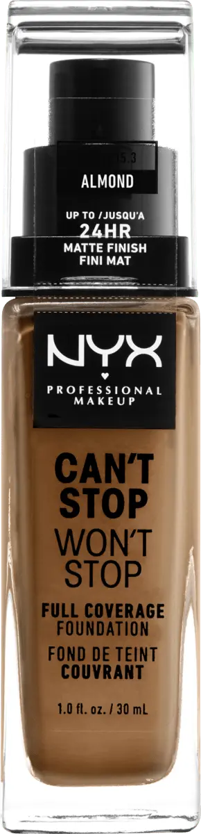 Тональный крем Can't Stop Won't Stop 24-Hour Almond 15.3 30мл NYX PROFESSIONAL MAKEUP
Тональный крем Can't Stop Won't Stop 24-Hour Almond 15.3 30мл NYX PROFESSIONAL MAKEUP