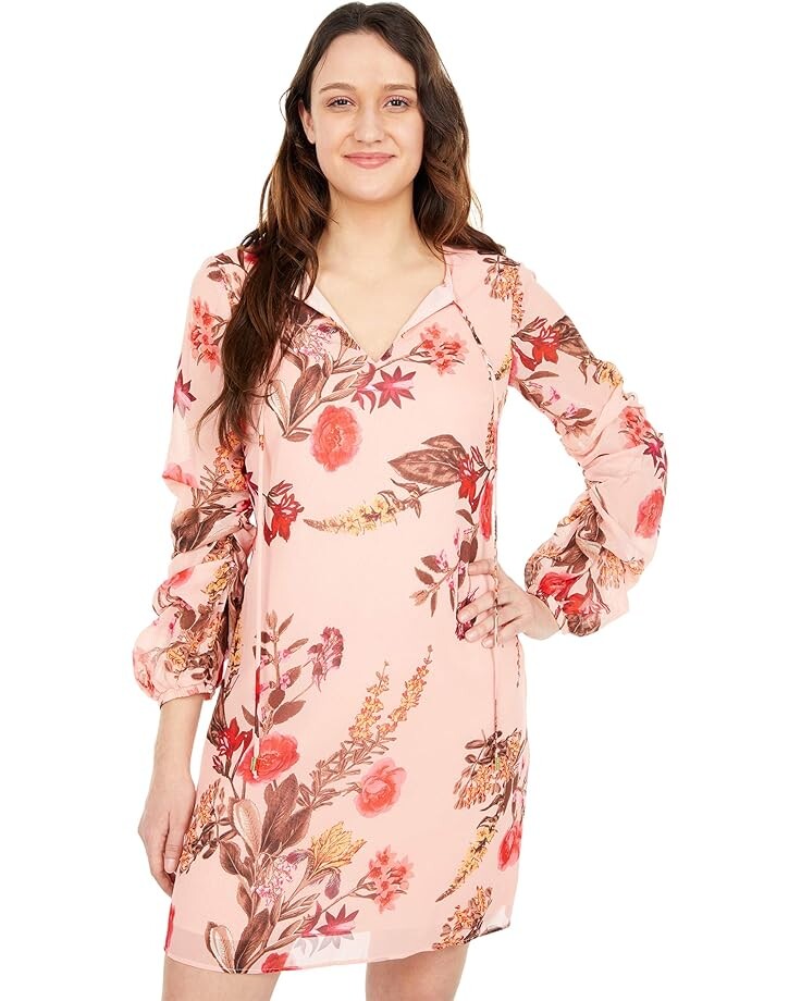 Платье Vince Camuto Printed Chiffon Float with Self Cording and Ruched Sleeve, цвет Blush
Платье Vince Camuto Printed Chiffon Float with Self Cording and Ruched Sleeve, цвет Blush