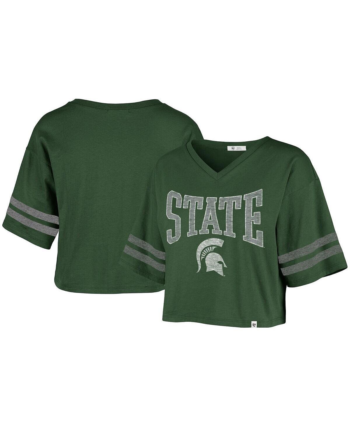 Зеленый женский спортивный укороченный топ с v-образным вырезом Michigan State Spartans '47 Brand, зеленый
Зеленый женский спортивный укороченный топ с v-образным вырезом Michigan State Spartans '47 Brand, зеленый