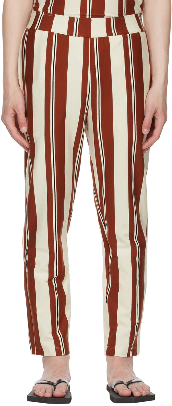 Брюки Off-White & Brown в полоску из джерси для отдыха в полоску Opening Ceremony, Серый
Брюки Off-White & Brown в полоску из джерси для отдыха в полоску Opening Ceremony, Серый