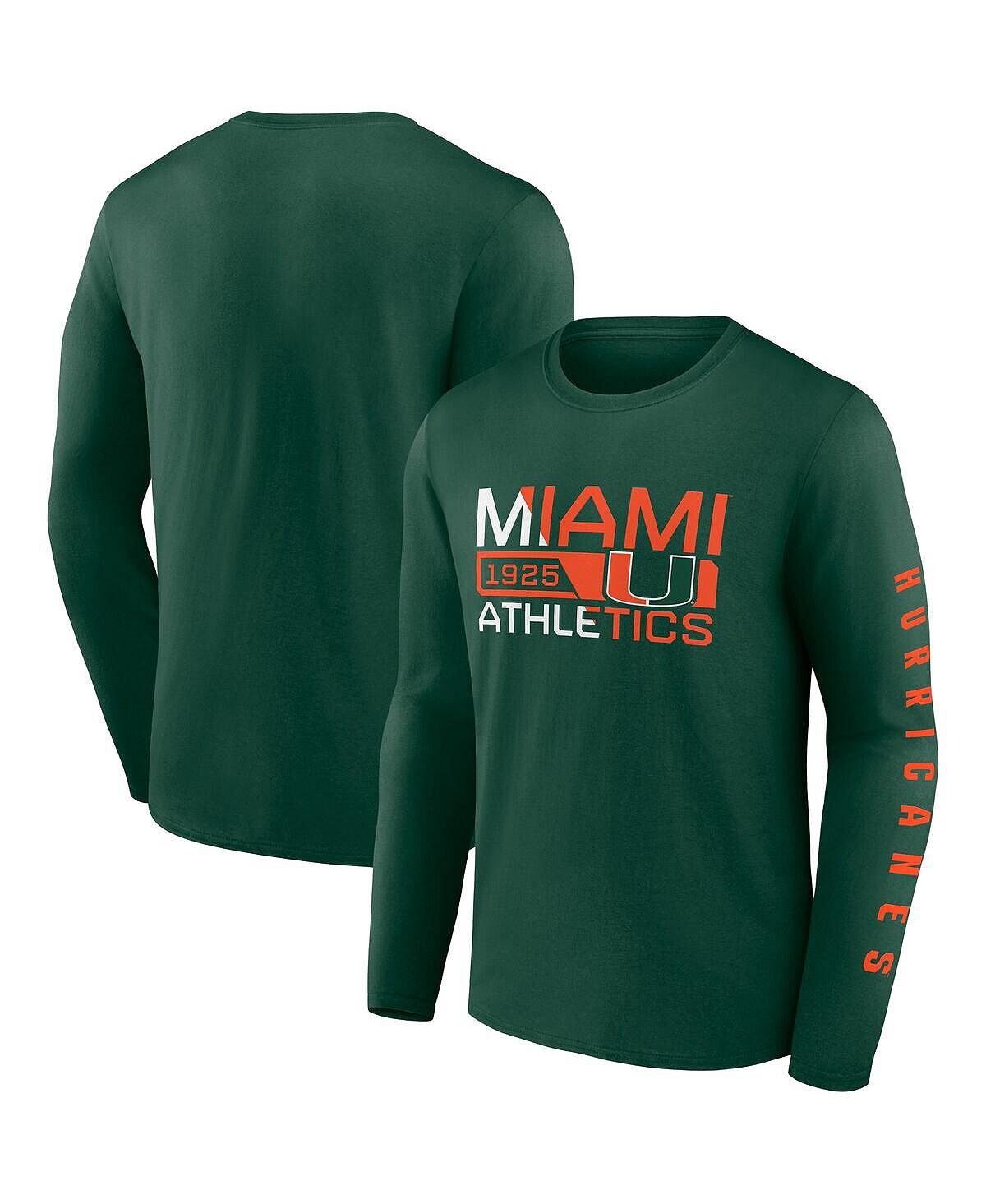 Мужская фирменная зеленая футболка с длинным рукавом miami hurricanes broad jump 2-hit Fanatics, зеленый
Мужская фирменная зеленая футболка с длинным рукавом miami hurricanes broad jump 2-hit Fanatics, зеленый