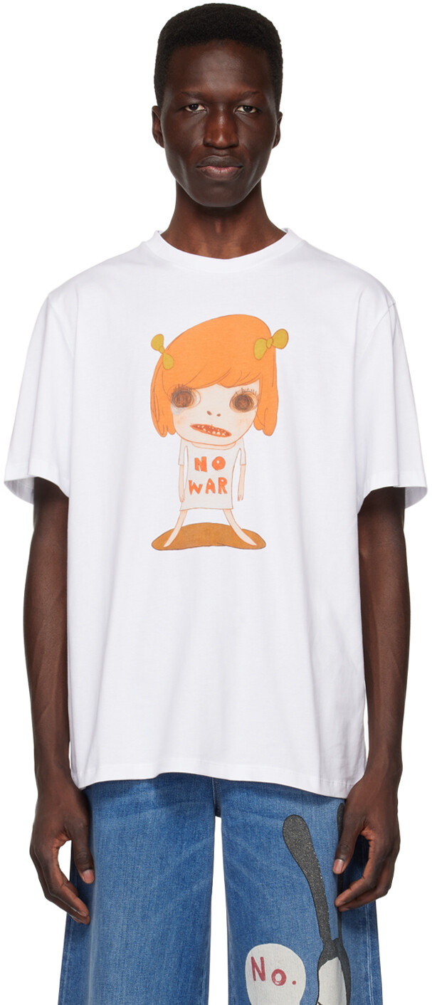 White Yoshitomo Nara Edition 'No War' T-Shirt Stella McCartney, Коричневый
White Yoshitomo Nara Edition 'No War' T-Shirt Stella McCartney, Коричневый