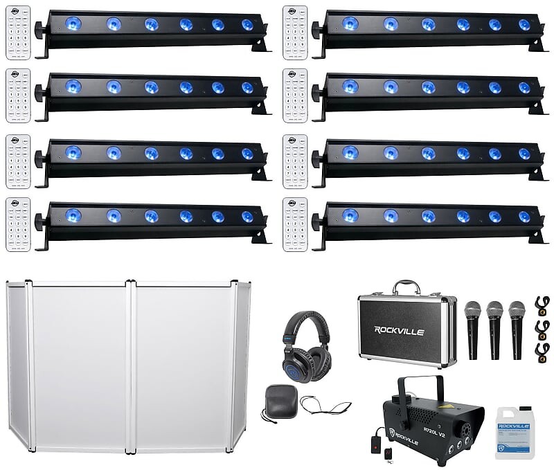 (8) American DJ ADJ UB 6H 22.5" Wash Light Bars+Facade+Fogger+Mics+Headphones (8) UB 6H+RFAAW DJ PACKAGE
(8) American DJ ADJ UB 6H 22.5" Wash Light Bars+Facade+Fogger+Mics+Headphones (8) UB 6H+RFAAW DJ PACKAGE