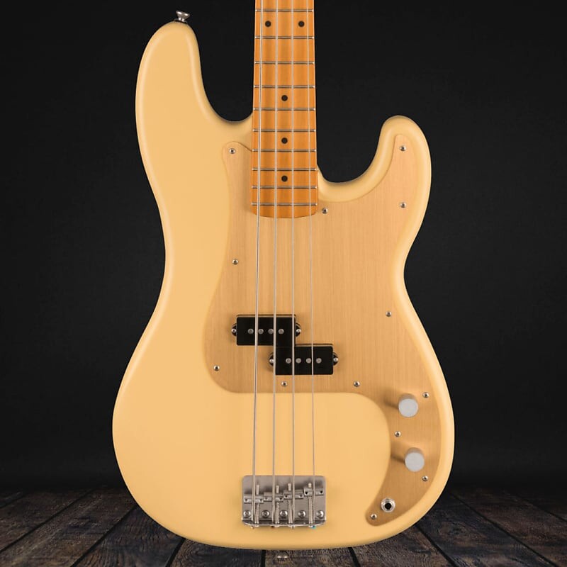 Squier 40th Anniversary Precision Bass, Vintage Edition, золотая анодированная накладка, атласный блонд
Squier 40th Anniversary Precision Bass, Vintage Edition, золотая анодированная накладка, атласный блонд