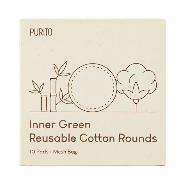 Purito Inner Green набор: бамбуково-хлопковые многоразовые ватные диски, 10 шт + сумка для хранения, 1 шт.
Purito Inner Green набор: бамбуково-хлопковые многоразовые ватные диски, 10 шт + сумка для хранения, 1 шт.
