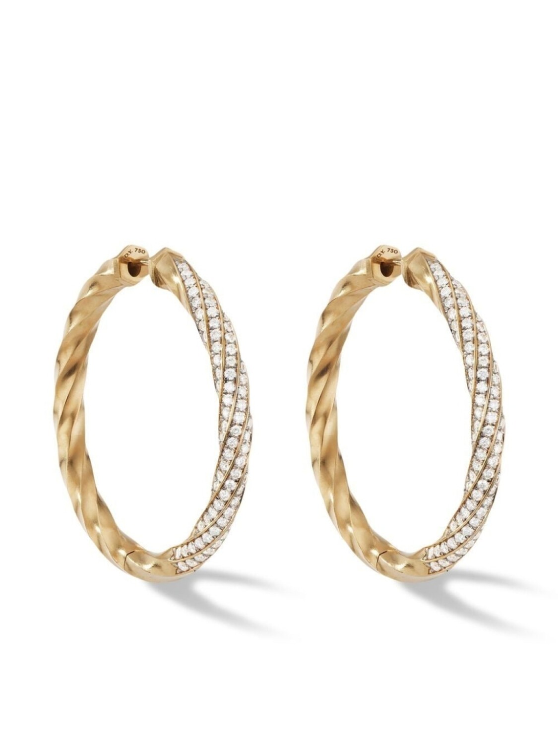 Серьги-кольца Cable Edge из переработанного желтого золота с бриллиантами David Yurman, серебряный
Серьги-кольца Cable Edge из переработанного желтого золота с бриллиантами David Yurman, серебряный