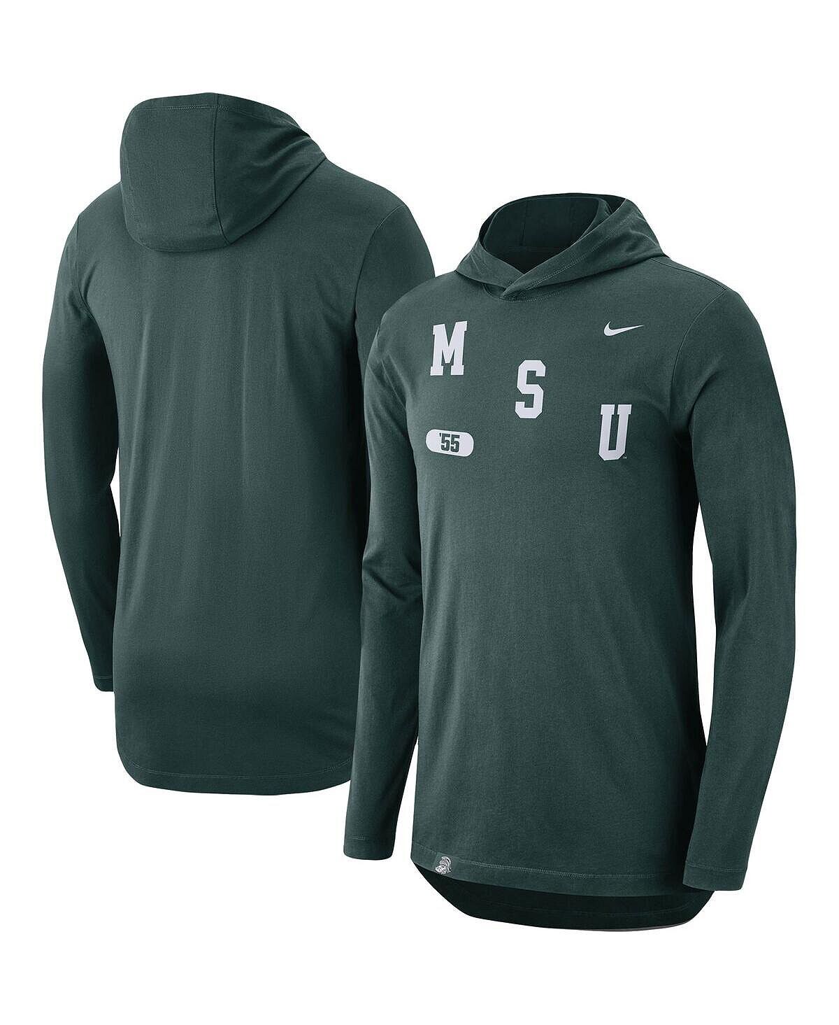 Мужская зеленая футболка с капюшоном и длинными рукавами Michigan State Spartans Team Performance Nike, Зеленый
Мужская зеленая футболка с капюшоном и длинными рукавами Michigan State Spartans Team Performance Nike, Зеленый