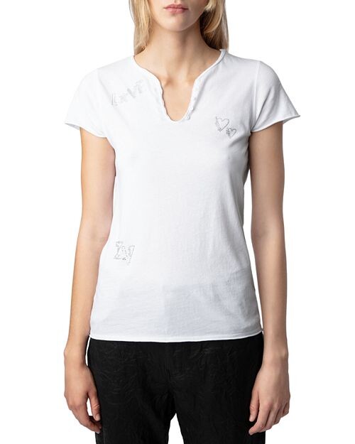 Хлопковая футболка Tuni с короткими рукавами Zadig & Voltaire, цвет White
Хлопковая футболка Tuni с короткими рукавами Zadig & Voltaire, цвет White