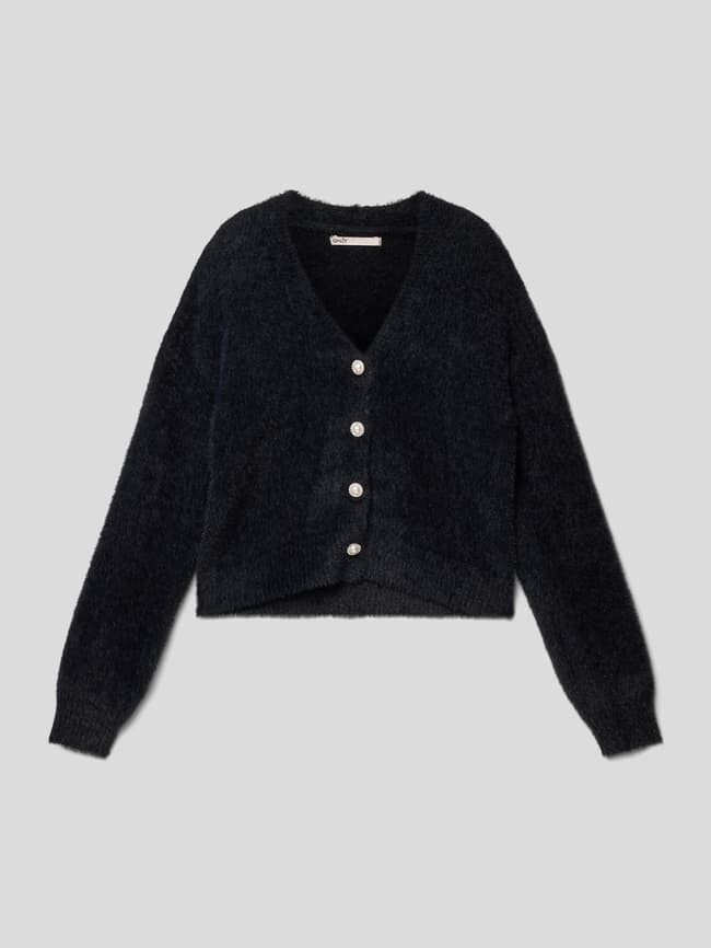 Кардиган с V-образным вырезом модель "ПИУМО" Only, черный 
Кардиган с V-образным вырезом модель "ПИУМО" Only, черный