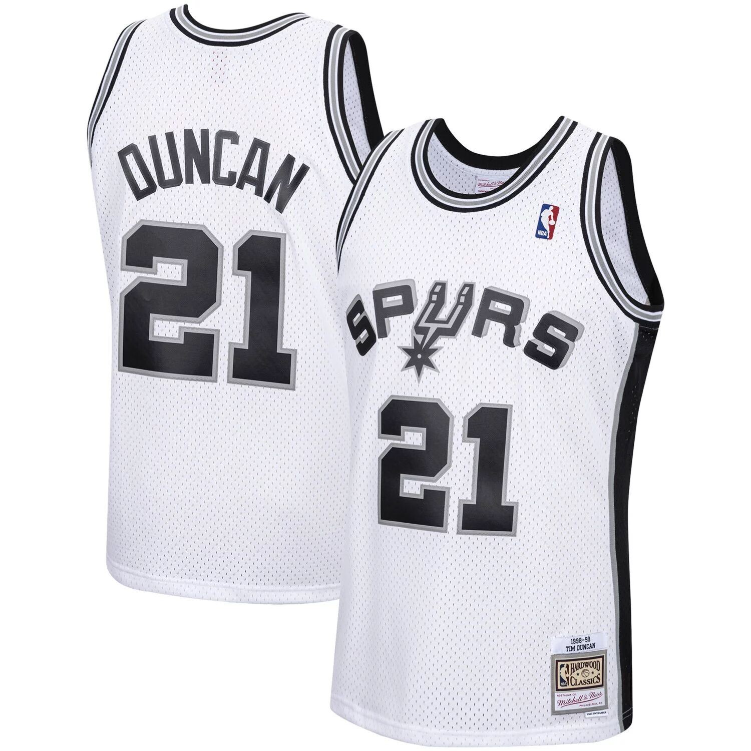 Мужская белая майка Mitchell & Ness Tim Duncan San Antonio Spurs 1998-99 Hardwood Classics Swingman
Мужская белая майка Mitchell & Ness Tim Duncan San Antonio Spurs 1998-99 Hardwood Classics Swingman