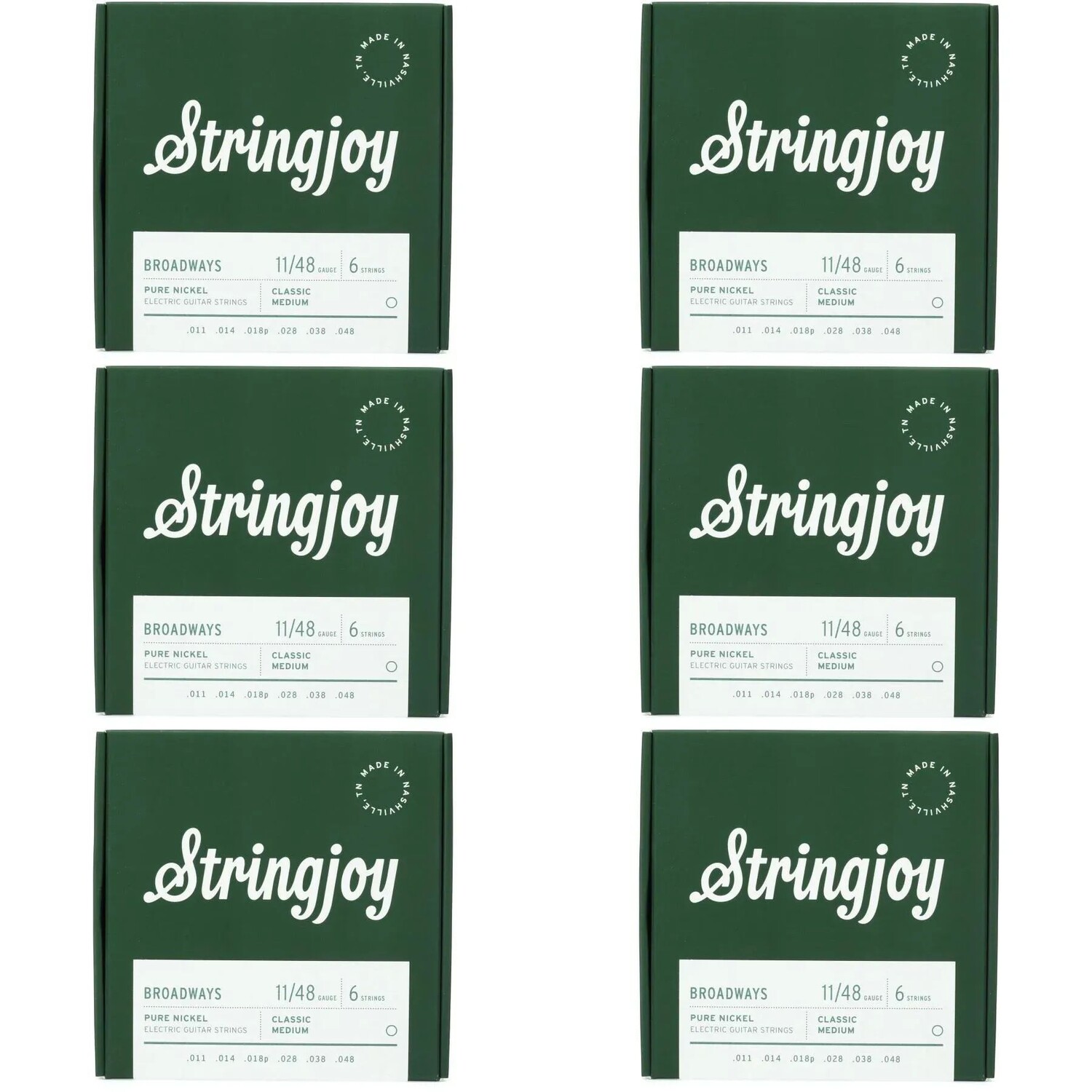 Струны Stringjoy Broadways Classic для электрогитары из чистого никеля — средний калибр (6 шт.)
Струны Stringjoy Broadways Classic для электрогитары из чистого никеля — средний калибр (6 шт.)