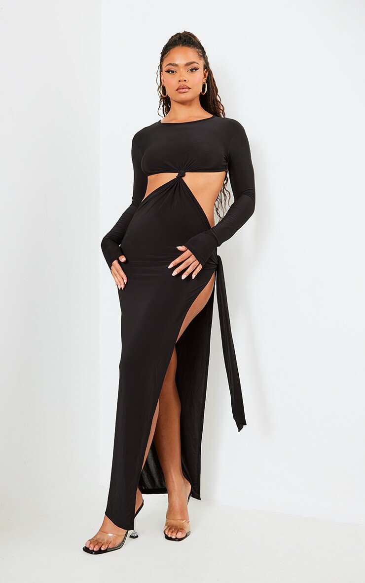 PrettyLittleThing Черное облегающее платье макси с длинными рукавами и вырезом по бокам
PrettyLittleThing Черное облегающее платье макси с длинными рукавами и вырезом по бокам
