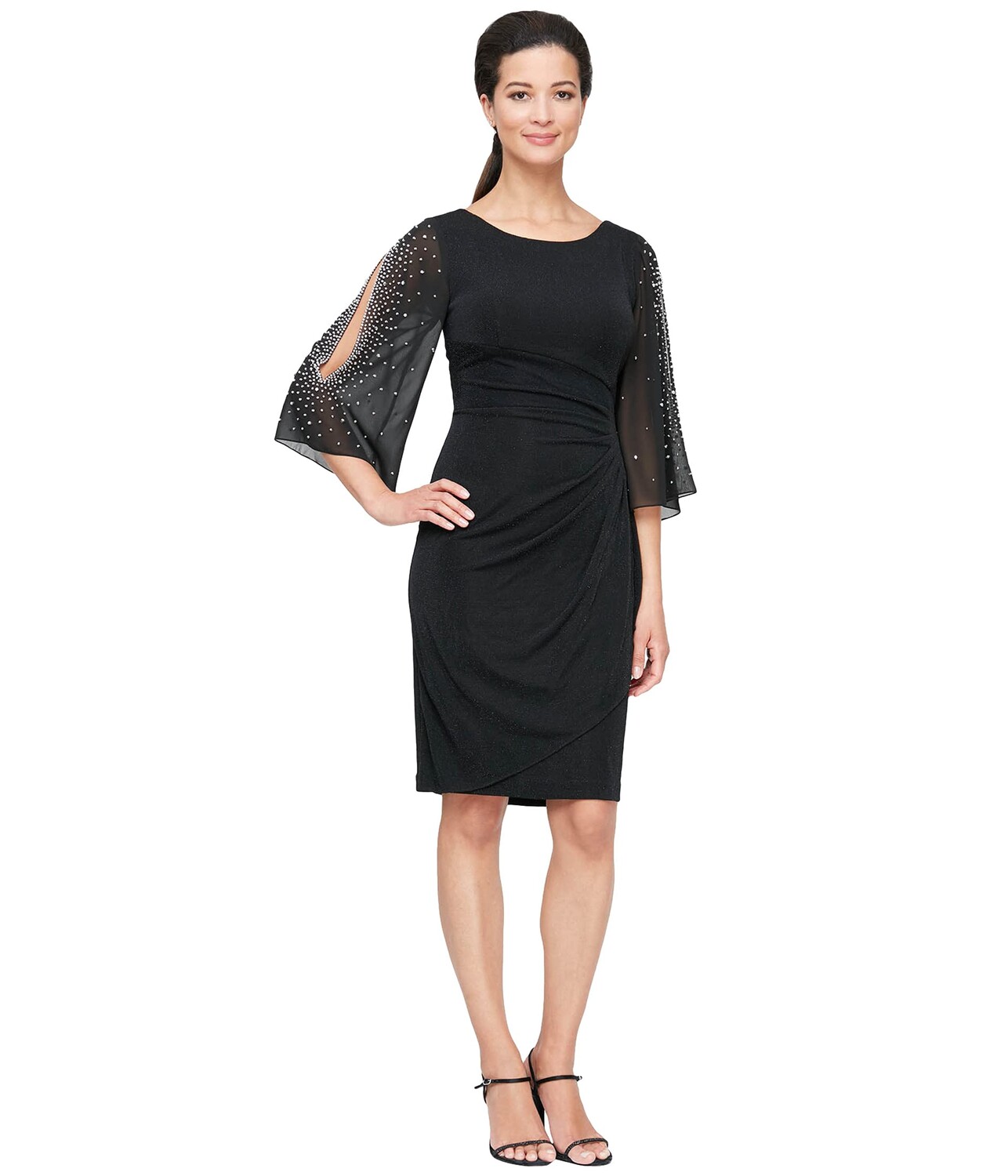 Платье Alex Evenings, Short Sheath Dress with Embellished Illusion Split Sleeves and Skirt
Платье Alex Evenings, Short Sheath Dress with Embellished Illusion Split Sleeves and Skirt