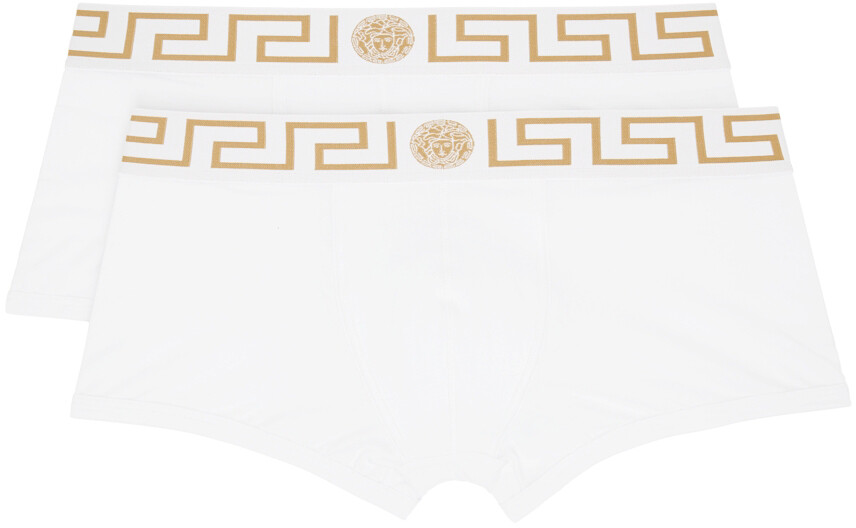 Набор из двух белых трусов-боксеров с каймой Greca Greca Versace Underwear
Набор из двух белых трусов-боксеров с каймой Greca Greca Versace Underwear