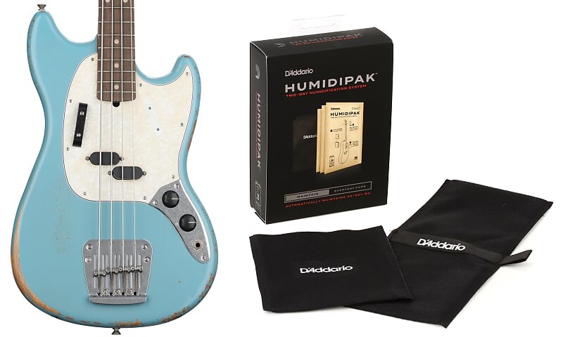 Fender JMJ Road Worn Mustang Bass — комплект Faded Daphne Blue с увлажнителем D'Addario, поддерживающим автоматическую систему контроля влажности Fender + D'Addario 0144060390=1 PW-HPK-01=1
Fender JMJ Road Worn Mustang Bass — комплект Faded Daphne Blue с увлажнителем D'Addario, поддерживающим автоматическую систему контроля влажности Fender + D'Addario 0144060390=1 PW-HPK-01=1