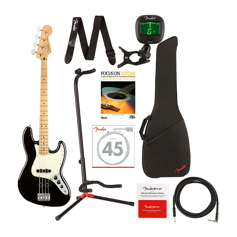 4-струнная бас-гитара Fender Player Jazz Bass (кленовый гриф, черный) в комплекте с сумкой для гитары, гитарными струнами, кабелем, регулируемой подставкой, тюнером, ремнем и картой предоплаты (8 предметов)
4-струнная бас-гитара Fender Player Jazz Bass (кленовый гриф, черный) в комплекте с сумкой для гитары, гитарными струнами, кабелем, регулируемой подставкой, тюнером, ремнем и картой предоплаты (8 предметов)
