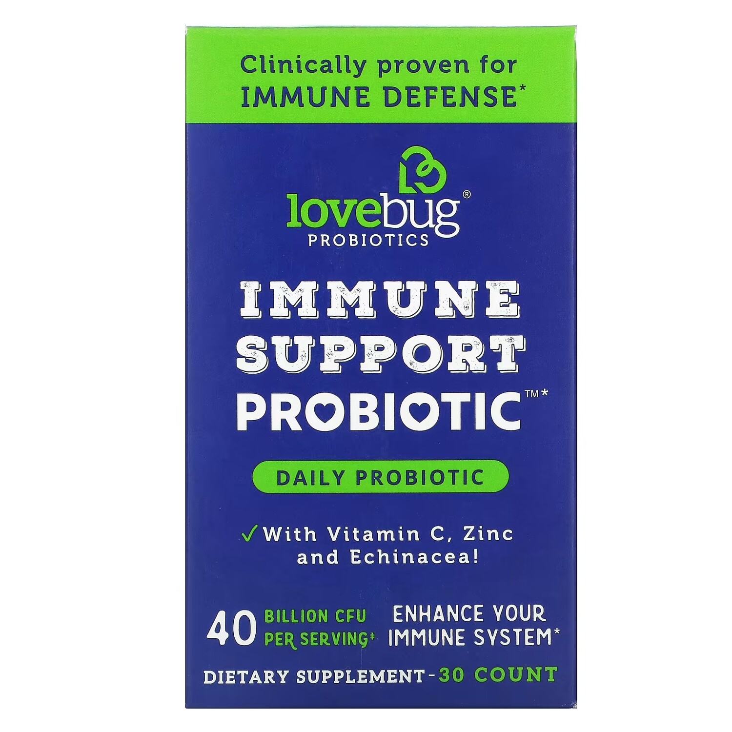 Пробиотик для Поддержки Иммунитета LoveBug Probiotics для ежедневного приема, 30 штук
Пробиотик для Поддержки Иммунитета LoveBug Probiotics для ежедневного приема, 30 штук
