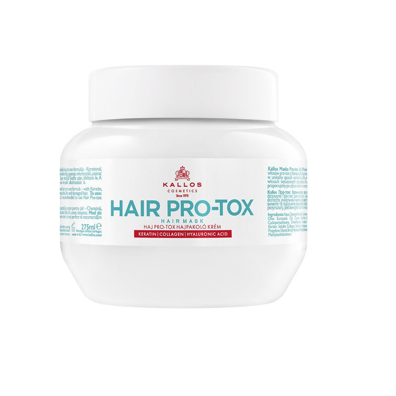 Kallos Hair Pro-Tox Hair Mask маска для волос с кератином, коллагеном и гиалуроновой кислотой 275мл
Kallos Hair Pro-Tox Hair Mask маска для волос с кератином, коллагеном и гиалуроновой кислотой 275мл