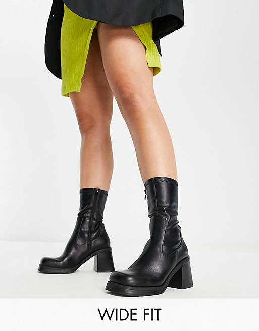 Черные перевернутые ботинки-носки на среднем каблуке ASOS DESIGN Wide Fit, Черный
Черные перевернутые ботинки-носки на среднем каблуке ASOS DESIGN Wide Fit, Черный