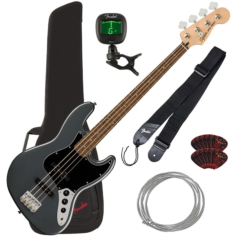 Squier Affinity Jazz Bass - Laurel, Charcoal Frost Metallic BASS ESSENTIALS BUNDLE Affinity Jazz Charcoal Frost Metallic
Squier Affinity Jazz Bass - Laurel, Charcoal Frost Metallic BASS ESSENTIALS BUNDLE Affinity Jazz Charcoal Frost Metallic