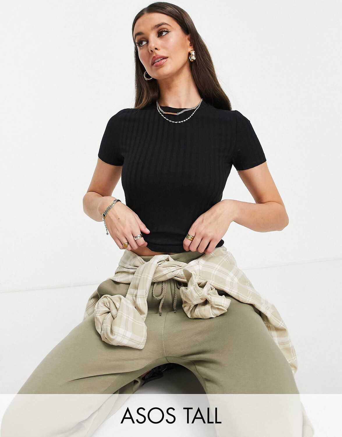 Черная облегающая футболка в рубчик ASOS DESIGN Tall, Черный
Черная облегающая футболка в рубчик ASOS DESIGN Tall, Черный