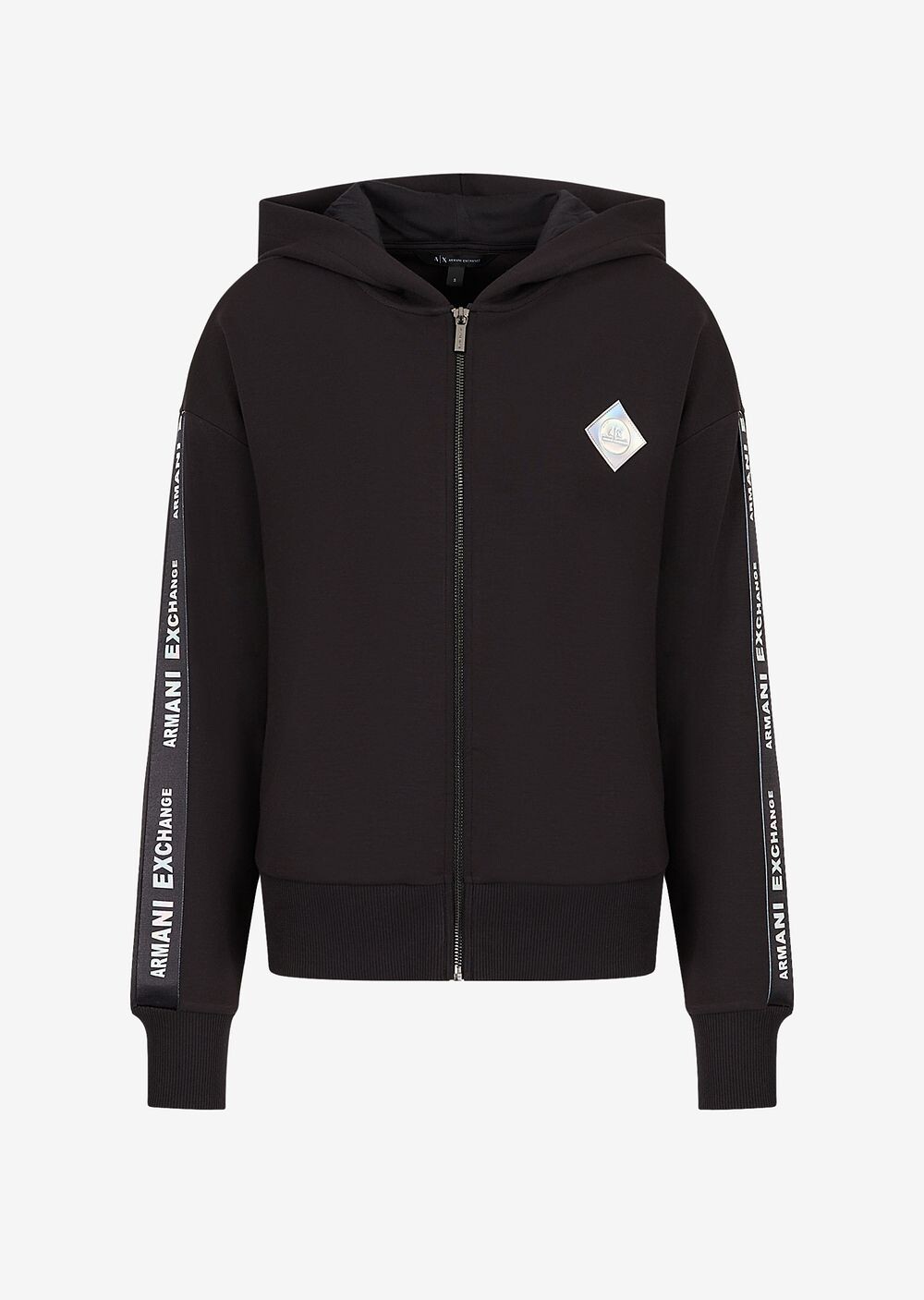 Двухцветная толстовка на молнии из мягкого модального джерси Armani Exchange, черный
Двухцветная толстовка на молнии из мягкого модального джерси Armani Exchange, черный