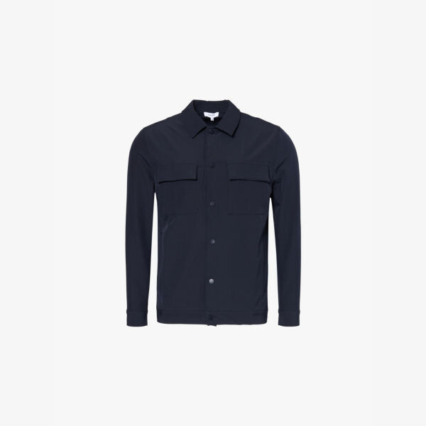 Техническая облегающая рубашка из эластичной ткани с карманами на пуговицах Arne, синий 
Техническая облегающая рубашка из эластичной ткани с карманами на пуговицах Arne, синий