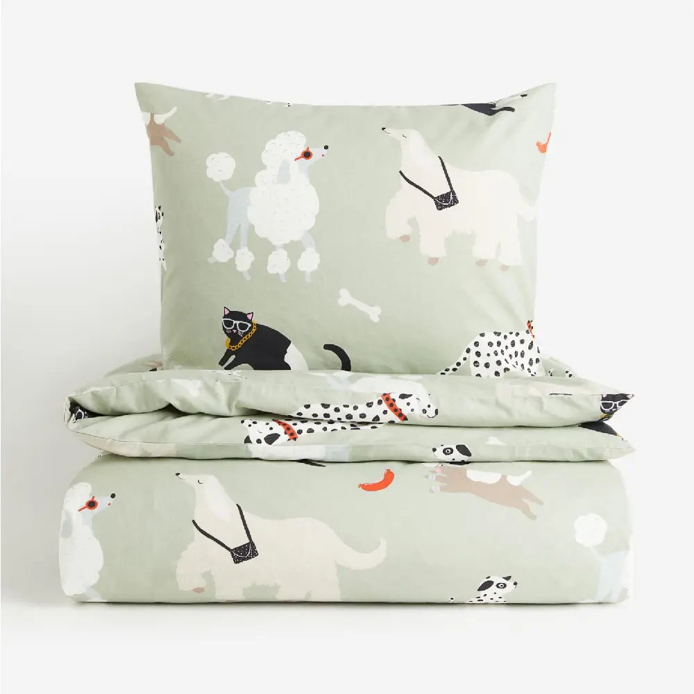 Комплект односпального постельного белья H&M Home Patterned Cats And Dogs, светло-зеленый
Комплект односпального постельного белья H&M Home Patterned Cats And Dogs, светло-зеленый