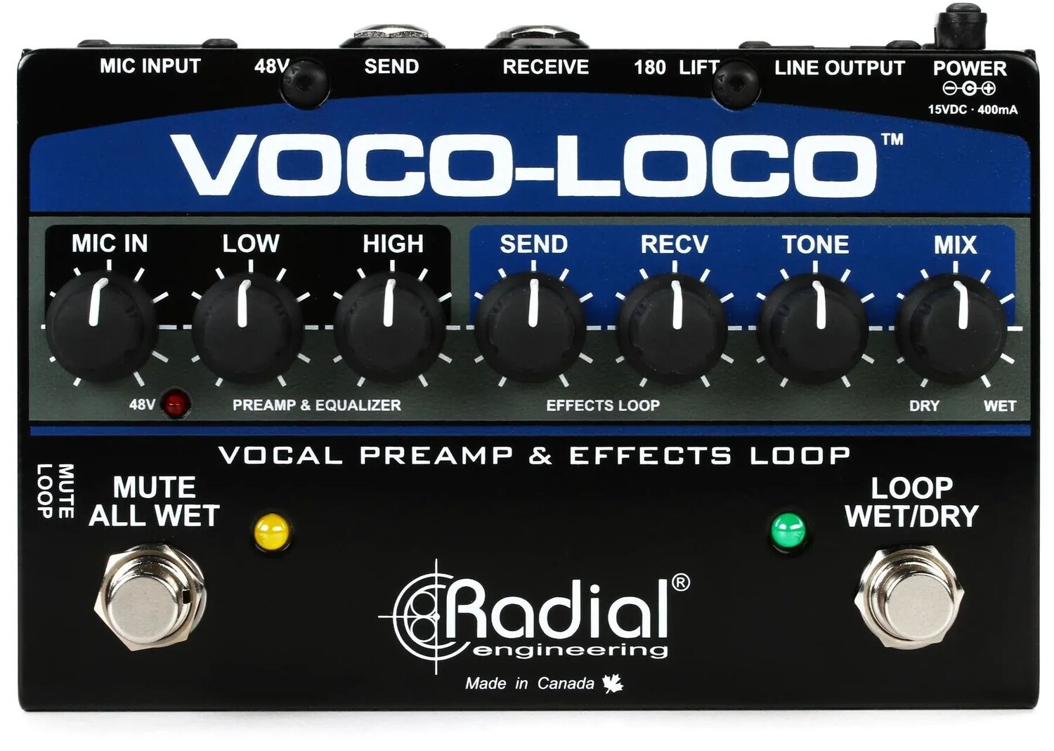 Радиальная петля и переключатель микрофонных эффектов Voco-Loco для гитарных эффектов
Радиальная петля и переключатель микрофонных эффектов Voco-Loco для гитарных эффектов