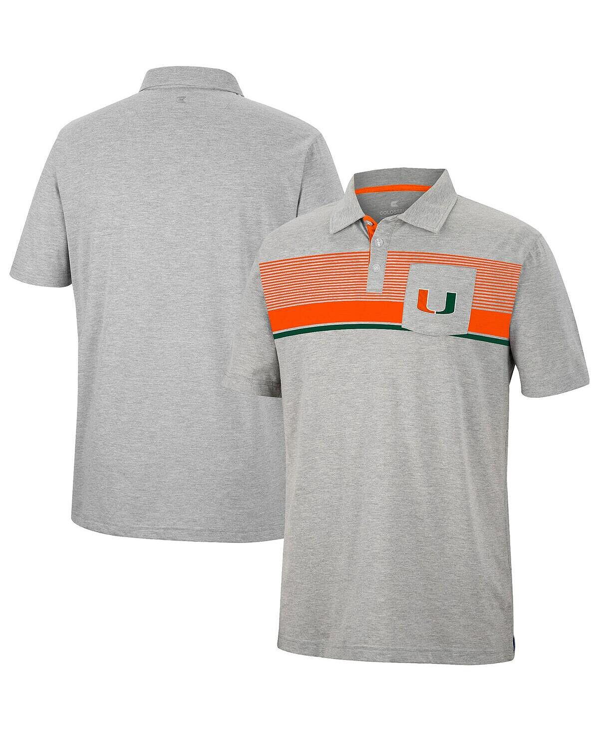 Мужская рубашка поло с карманами для гольфа miami hurricanes серого меланжевого цвета Colosseum, мульти
Мужская рубашка поло с карманами для гольфа miami hurricanes серого меланжевого цвета Colosseum, мульти
