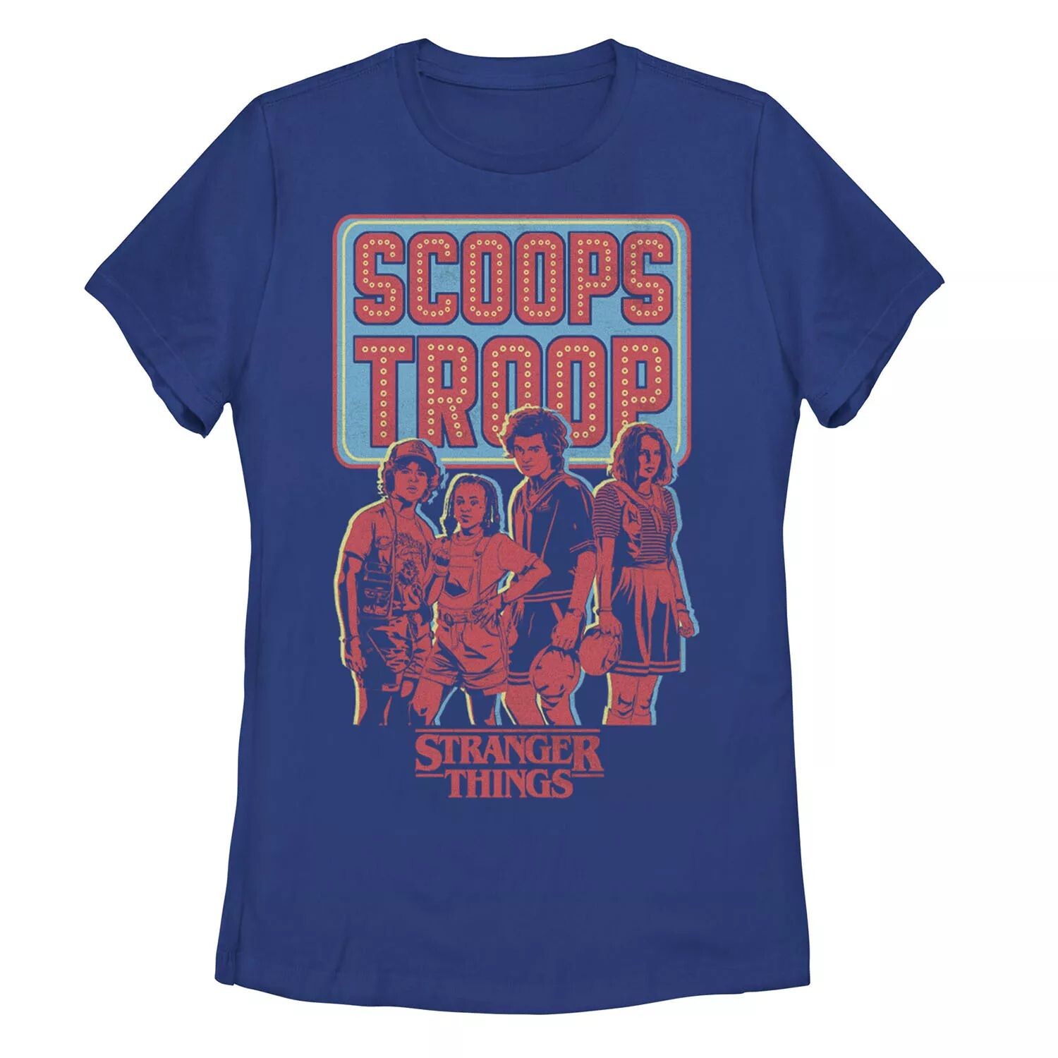 Футболка с рисунком "Stranger Things" для юниоров "Scoops Troop" Licensed Character
Футболка с рисунком "Stranger Things" для юниоров "Scoops Troop" Licensed Character