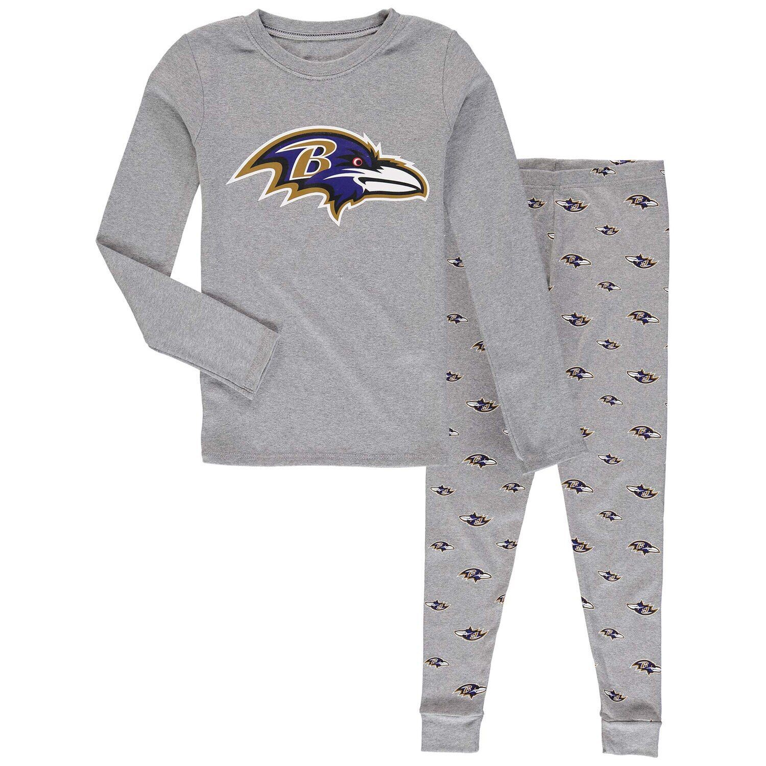 Серый комплект для сна с футболкой и брюками Baltimore Ravens с длинными рукавами и брюками для дошкольников Outerstuff
Серый комплект для сна с футболкой и брюками Baltimore Ravens с длинными рукавами и брюками для дошкольников Outerstuff