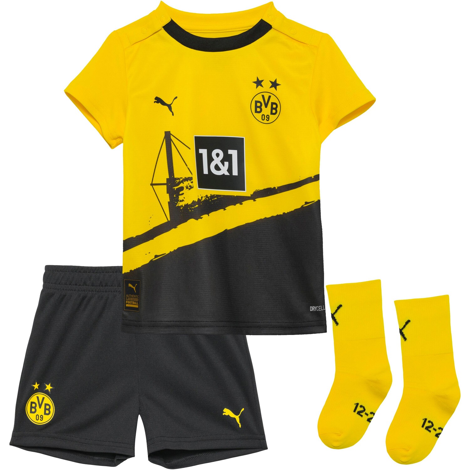 Спортивная футболка Puma Fußballtrikot Borussia Dortmund 23 24 Heim Babykit, цвет cyber yellow puma black
Спортивная футболка Puma Fußballtrikot Borussia Dortmund 23 24 Heim Babykit, цвет cyber yellow puma black