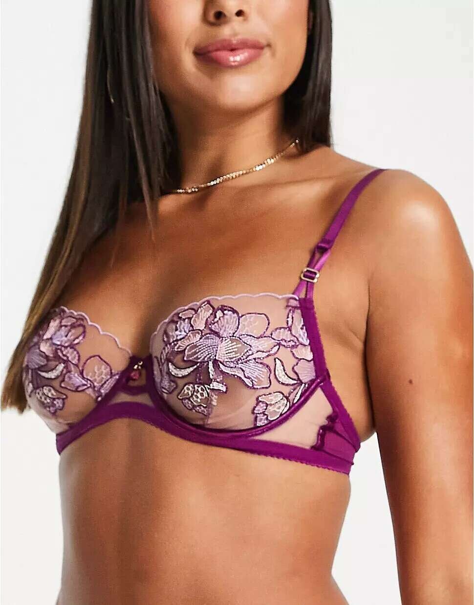 Бюстгальтер-балкон без подкладок Ann Summers Serenity розового и фиолетового цвета
Бюстгальтер-балкон без подкладок Ann Summers Serenity розового и фиолетового цвета