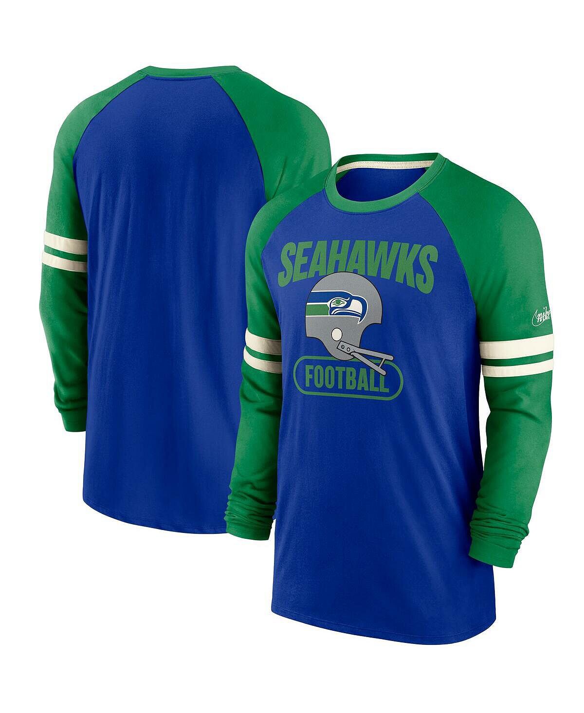 Мужская футболка Royal and Kelly Green Seattle Seahawks Throwback реглан с длинным рукавом Nike
Мужская футболка Royal and Kelly Green Seattle Seahawks Throwback реглан с длинным рукавом Nike