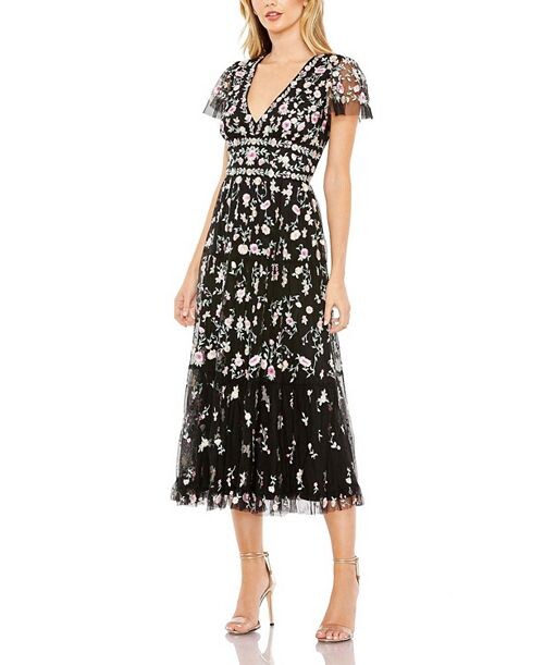 Платье миди с вышитым V-образным вырезом и короткими рукавами Mac Duggal, цвет Black
Платье миди с вышитым V-образным вырезом и короткими рукавами Mac Duggal, цвет Black